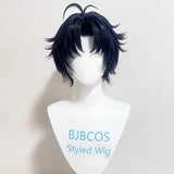 [Styled] ZZZ Asaba Harumasa Cosplay 30cm Short Black Blue Wig Heat Resistant Synthetic Hair Unisex Costumes Anime Cosplay Wigs