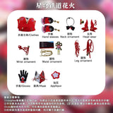 Sparkle Game Cosplay Costumes Honkai: Star Rail  Full Set【S-3XL】 Mask Women Role Play Outfit Halloween Red Carnival Dress
