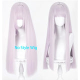 [Styled Wig]Hush Cosplay Wig Game Valorant Women Light Purple Long Straight 65CM Hair With Laser Role Play Halloween Party Wig