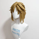 [Styled] Zelda: Breath of the Wild Link Cosplay Wig Short Golden Ponytail Heat Resistant Hair Cosplay Costume Wig + Free Wig Cap