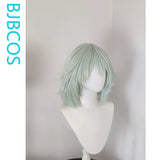 [Styled Wig]Yani Neko Cosplay Wig Anime Chainsmoker Cat Women Short Light Green 38CM Hair Ears And Tail Full Set Anime Character