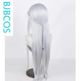 [Styled Wig]Qi Sili Little Fox Silver White COS False Light and Night Love Imitation Hand Hook Long Hair Headset