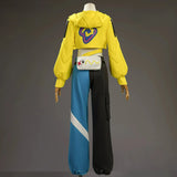 Canari Game Anime Game Z Cosplay A Costume Mask Yellow Top Coat Pant Yellow Blue Double Prop Woman Girls Cos Halloween Party