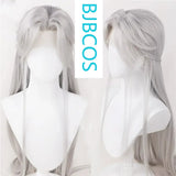 [Styled Wig]Qi Sili Little Fox Silver White COS False Light and Night Love Imitation Hand Hook Long Hair Headset