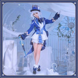 Furina Game Cosplay Costume Genshin Impact with Hat【XS-3XL】Black And White Suits Cosplay for Man Or Women Halloween Outfits