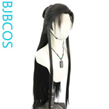 [Styled Wig]Antique style male front lace beauty pointed Lace Front Wig hairstyle wig headband ancient costume COS Han Li