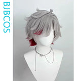 [Styled Wig]Illuga Cosplay Wigs Game Genshin Impact For Men Short 35CM Silver Gradient Hair Halloween Costume Party Theme