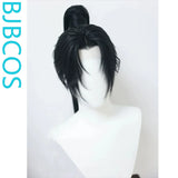 [Styled Wig]Ashes of the Kingdom‌ Shiyi Princess Black Lace Front Wig Short Hair Imitation Full Tie High Ponytail COS Wig Set