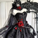 I dentity VPsychologist · Long Night cosplay red and black gothic dark dress dress dress