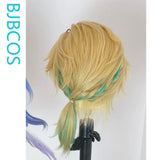 [Styled Wig]Aventurine Waveflair Cosplay Wig Game Honkai: Star Rail Men Light Yellow Short 36CM Hair Cosplayer Halloween Party