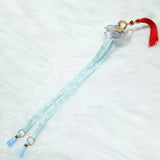Yangyang Xuanling Cosplay Prop Game Wuthering Waves Blue Green Tassel Ribbon Headpiece Halloween Party Accessories Props