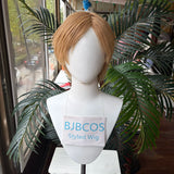 [Styled Wig]Leon Kennedy Cosplay Wig Anime Game Women Men Ash Brown Short Hair Anime Halloween Party Synthetic Cosplay Wig