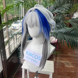 [Styled Wig]Wuthering Waves Galbrena Cosplay Wig WomenBlue Shoulder-length Hair Heat Resistant Fiber Hair Carnival Halloween
