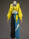 Canari Game Anime Game Z Cosplay A Costume Mask Yellow Top Coat Pant Yellow Blue Double Prop Woman Girls Cos Halloween Party