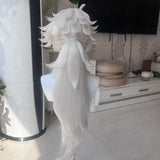 [Styled] Wuthering Waves LINGYANG Cosplay Wig Unisex 90cm Long Hair Warm Silver White Wig Cosplay Anime Cosplay Wigs