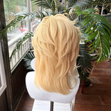 [Styled Wig]Aventurine Cosplay Wig Game Honkai Star Rail HSR Man 40CM Short Flax Gold HairAventurine Halloween Party Wig