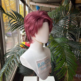 [Styled Wig]Valko Cosplay Wig Game Love And Deepspace Men Wine Red LayeredShort Hair Anime For Halloween Carnival Party Wig