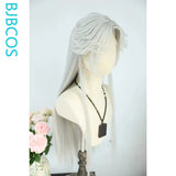 [Styled Wig]Universal Cosplay Lace Front Wig Long White Hair Antique sStyle Versatile NPC Shaped COS Wig Set Halloween Party