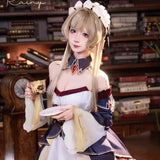 【In Stock】Sandrone Cosplay Costume Game Genshin Impact  Marionette Purple And White Dress Uniform Halloween Party Girls Prop