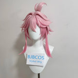 [Styled] Honkai Star Rail Evanescia Cosplay Wig Short Pink Gradient Hair Female Heat Resistant Wigs for Halloween Party