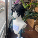 [Styled] HSR Dan Heng Permansor Terrae Cosplay Wig 85cm Black Blue Wig Heat Resistant Synthetic Wigs for Halloween Carnival Part