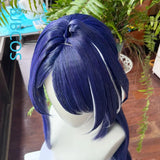 [Styled] Acheron Cosplay Wig HSR Purple Blue White 75cm Long Wig Heat Resistant Synthetic Hair Acheron Cosplay Hair Accessory