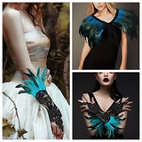 Feather Gloves Cosplay Anime Colorful Angel Devil Lolita Lace Sleeves Accessories Fashion Trends Props Halloween Carnival Party