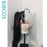 [Styled Wig]‌Lacrimosa Cosplay Wig Game Neverness To Everness Women Black White Double Ponytail Long 58CM Hair Hallowmas Party