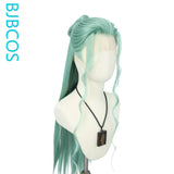 [Styled Wig]Blue Three pointed Ancient Style Blue Dragon COS Ancient Costume NPC Master Style Wig Headset
