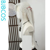 [Styled Wig]WHERE WINDS MEET Silver White Three Heavens Three Pointed Lace Front Wig COS Hairy Girl Style Wig Set