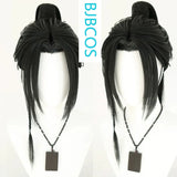 [Styled Wig]He Xiangu Cosplay Lace Front Wig Or Patch Front Wig Long Black Ponytail Hair Antique Style Versatile NPC Halloween