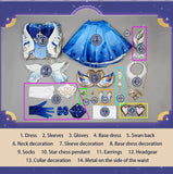 Odette Cosplay Costume Game Genshin Impact Women White And Blue Lolita Dress Full Set Christmas Party Carnival Role Play S-XL‌