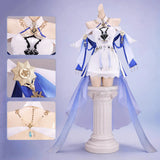 Cartethyia Cosplay Costume Game Wuthering Waves White And Blue Dress Anime Costume Halloween Carnival Comic Role Play S-3XL