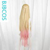 [Styled Wig]Star Detective Precure Senya Luluka Gold Pink Gradient Mid Split Leather Top COS Wig