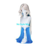 [Styled Wig]Aria Cosplay Wig Game Genshin Impact Woman Mixed Light Blue Long Hair For Party Role Play Halloween Party Wigs
