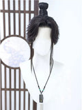 [Styled Wig]Ancient costume hair tie Hanfu COS Taoist Lace Front Wig three pointed lace hair cover