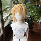 [Styled Wig]Aventurine Cosplay Wig Game Honkai Star Rail HSR Man 40CM Short Flax Gold HairAventurine Halloween Party Wig