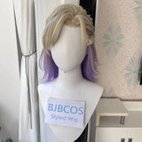 [Styled Wig]Vil Schoenheit Wig Cosplay From Twisted-Wonderland Blonde Purple Mixed Styled Synthetic Hair + Wig Cap