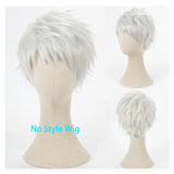 [Styled Wig]Kalim Cosplay Wig Anime Twisted Wig Wonderland Cosplay White Short Hair Heat Resistant Synthetic Halloween Party Wig