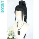 [Styled Wig]Lv Dongbin Cosplay Wig Anime Long Black High Ponytail Hair Antique Style Versatile Full Lace Wig Halloween Party