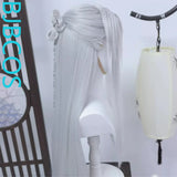 [Styled Wig]Ashes of the Kingdom‌ Linghu Mao Silver White Fake Hand Hook Hair COS Wig Set（Excluding headwear）