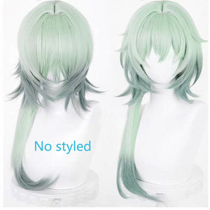 [Styled] Anaxa Wig Game Honkai Star Rail Anaxa Male Cosplay Wig Short Green Hair Halloween Wig