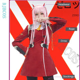 02 Zero Two Cosplay Costume DARLING in the FRANXX Cosplay DFXX Women Costume Full Sets Dress With Headwear