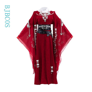 Anime Tian Guan Ci Fu Cosplay Hua Cheng Costume Heaven Official's Bless HuaCheng Red Costume Ghost King's Music Full Set Cosplay