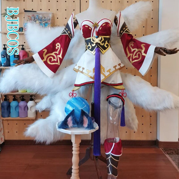 Custom Ahri Cosplay Costume Game League of Legends LOL Ahri Champion Nine Tails Wildd Riftt