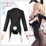 Anime My Dress-Up Darling Marin Kitagawa Bunny Girl Cosplay Costume Artificial Leather Sexy Suit Rabbit Jumpsuit Ear