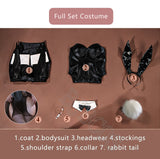 Anime My Dress-Up Darling Marin Kitagawa Bunny Girl Cosplay Costume Artificial Leather Sexy Suit Rabbit Jumpsuit Ear