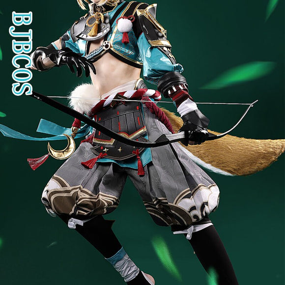 Game Genshin Impact Gorou Geo Bow Game Suit Battle Gorgeous Uniform Party Dress Cosplay Costume Halloween Men