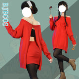 BJBCOS Anime Manga SPY FAMILY Cosplay Yor Forger Wig Manga SPY FAMILY Cosplay Costume Women Casual Wear Red Sweater