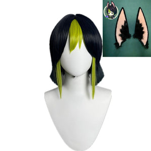 Tighnari Cosplay Wig Ears Game Genshin Impact Genshin Tighnari Tail Accessores Dendro Sumeru Christmas【In Stock 】